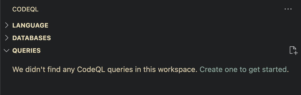 Create a skeleton query using the Queries tab in the VSCode extension